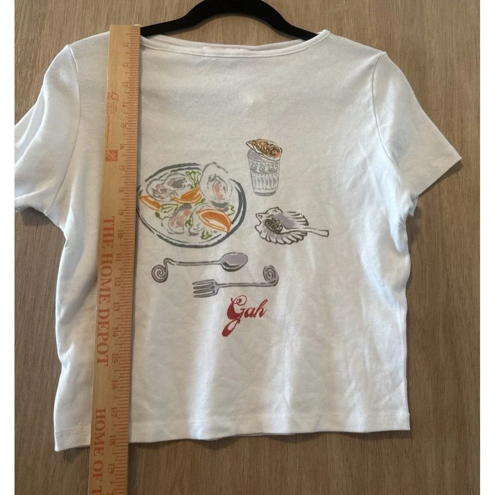 Lisa Says Gah Alex Shrunken Graphic Tee Caviar Dreams Scene Size L NEW Orig $78 - Picture 5 of 9